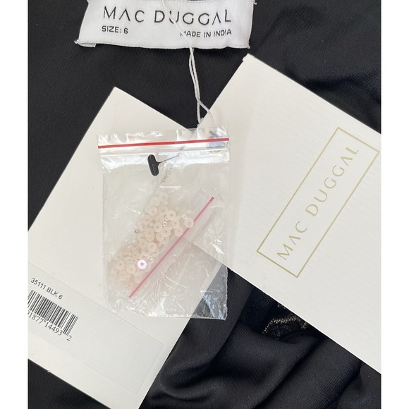 Mac Duggal 35111 Floral Embellished Embroidered Gown Blouson Sleeves Size 6 NWT - Picture 10 of 12